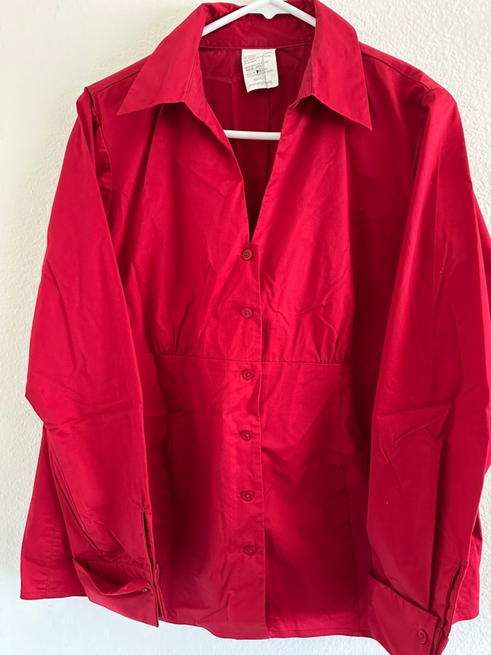 Women’s maternity top. Size Large Classic Red Button-Up Women's Top